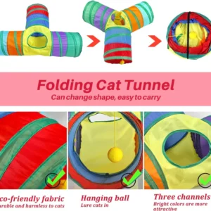 Cat Long Tunnel Toy with Ball
